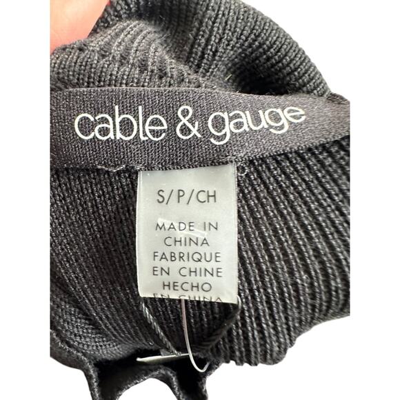 Cable & Gauge Black Mock Neck Sleeveless Ribbed Sheath Dress Women's Small New - Picture 6 of 9